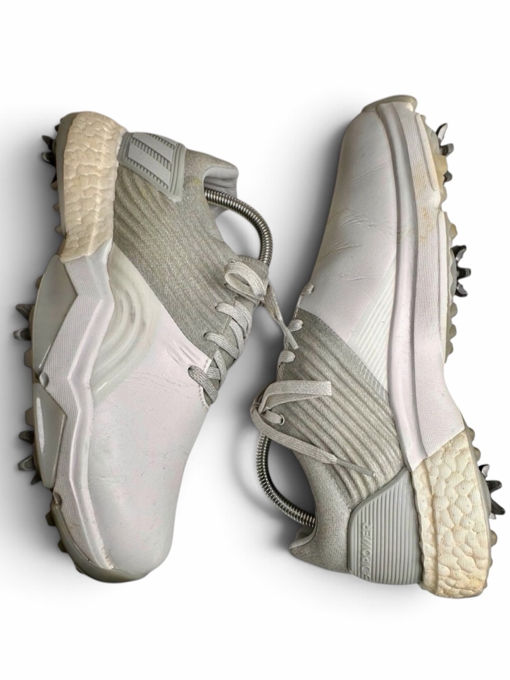 Adidas Adipower 4orged Boost Golf Shoes White Gray Mens‎ 7.5 Waterproof Spiked